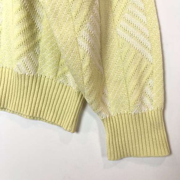 St. Croix Knits Pale Yellow Geometric Knit Sweater - Picture 5 of 8